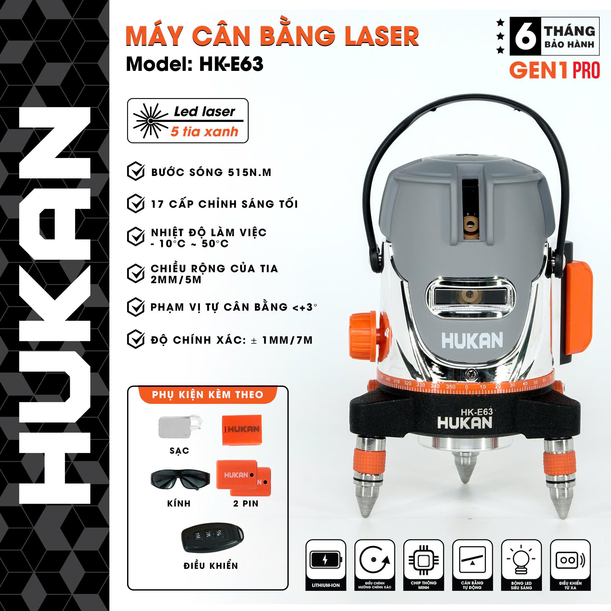MÁY CÂN BẰNG LASER 1MM HK-E63 HUKAN -HÀNG CHÍNH HÃNG