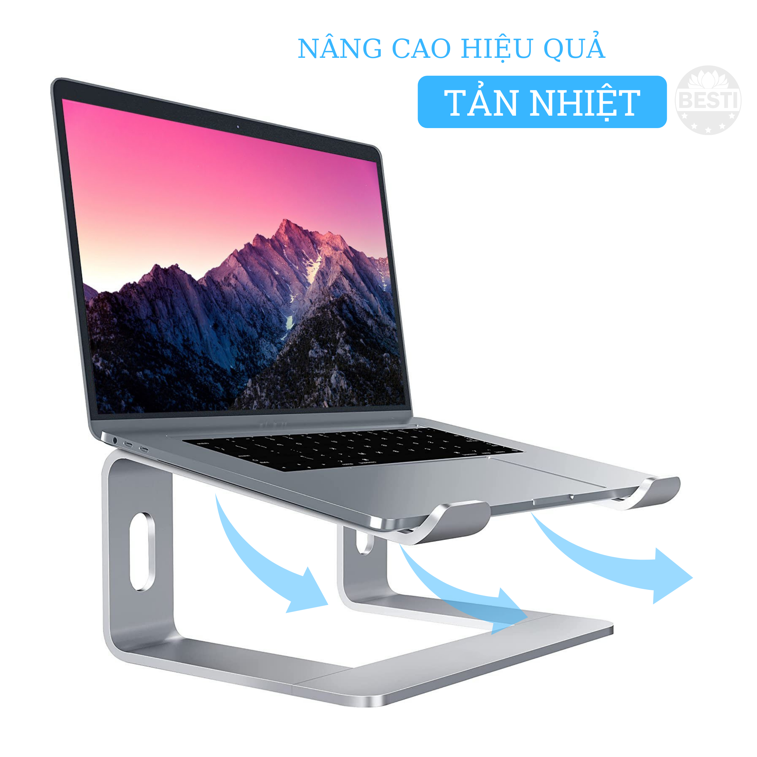 Giá Đỡ Máy Tính Laptop Macbook Besti BTY01 Hợp Kim Nhôm Cao Cấp Giúp Tản Nhiệt Có Thể Tháo Rời - Hàng Chính Hãng