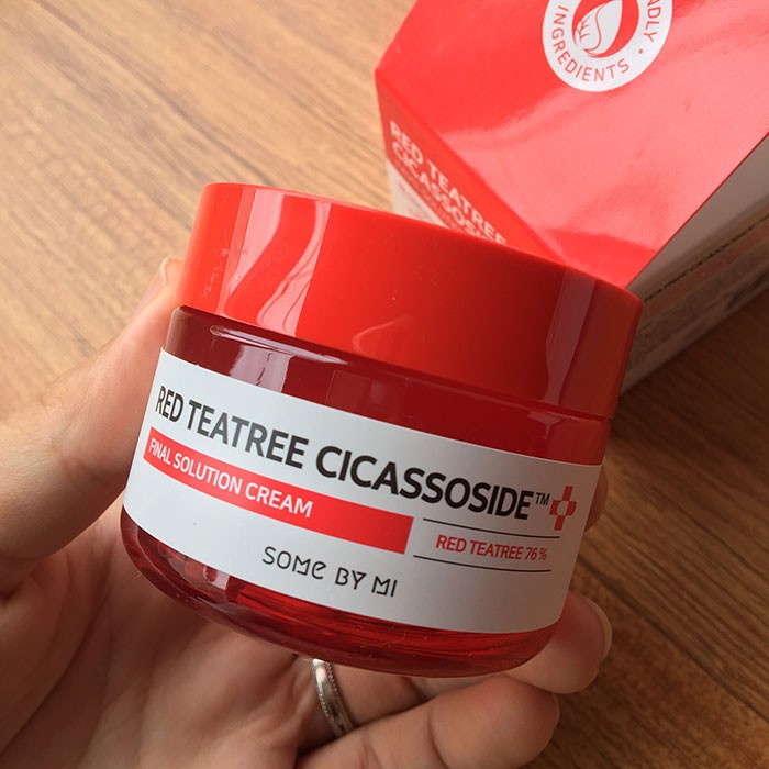 Kem Dưỡng Giảm Mụn, Phục Hồi Da Cho Da Nhạy Cảm Some By Mi Red Tea Tree Cicassoside Final Solution Cream 60g + Tặng kèm 1 Băng Đô Tai Mèo ( Màu Ngẫu Nhiên)