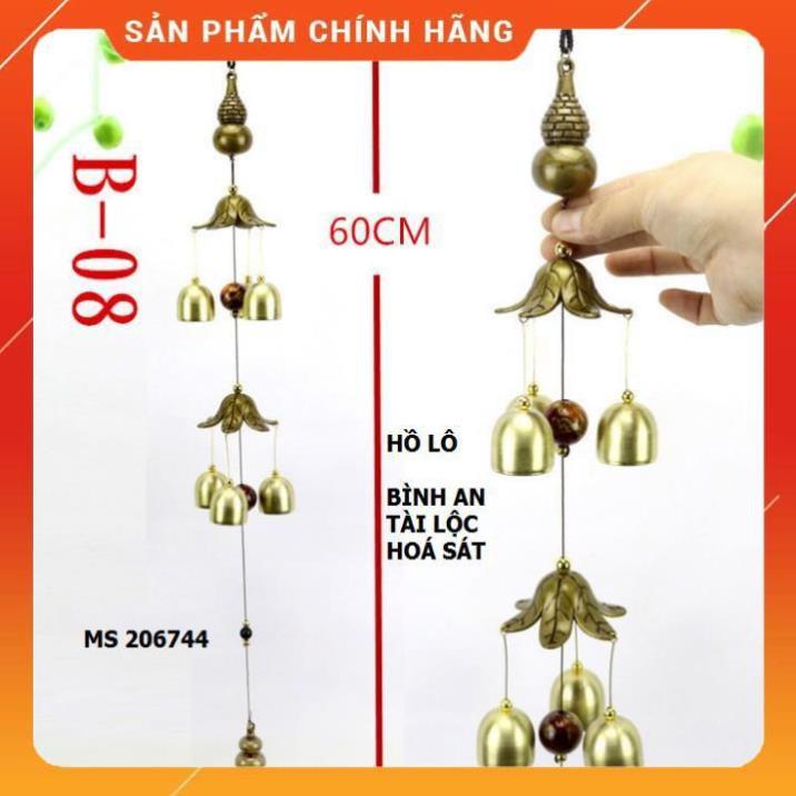 Chuông gió hình hồ lô 2 tầng- 6 chuông cầu bình an và tài lộc 206744
