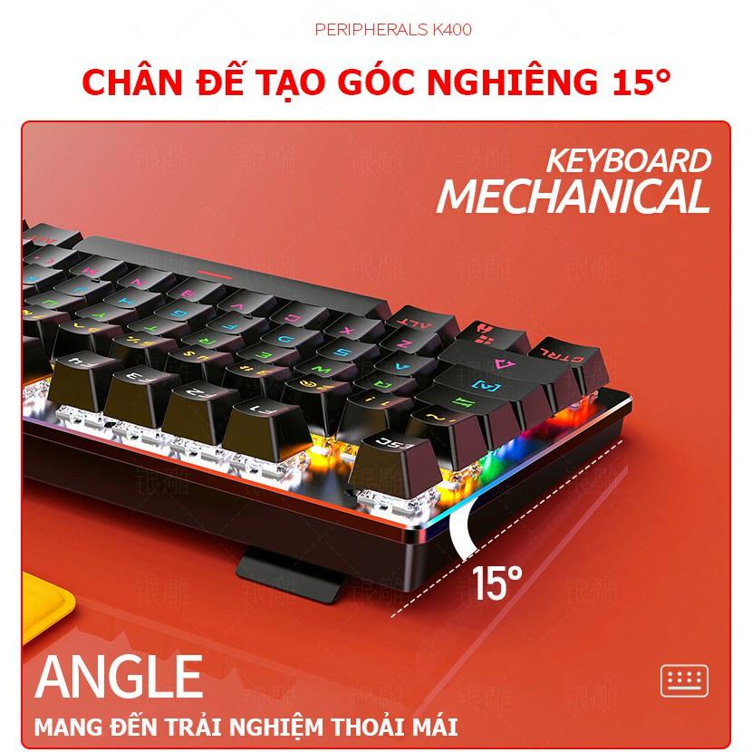 Bàn Phím Cơ Gaming VINETTEAM K400 Led RGB siêu đẹp 87 phím 10 Chế Độ Khác Nhau Chơi Game Dùng Văn Phòng Cực Đã Tương Thích Với Laptop PC Máy Tính Kiểu Dáng Gaming - Hàng Chính Hãng