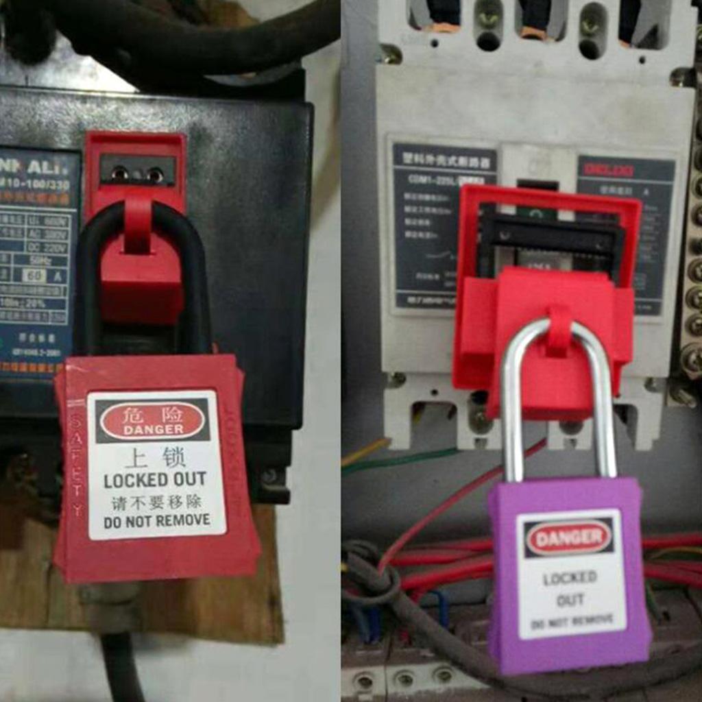 Stainless Steel Cable  Padlock Lockout Isolation Lock, 7 Color