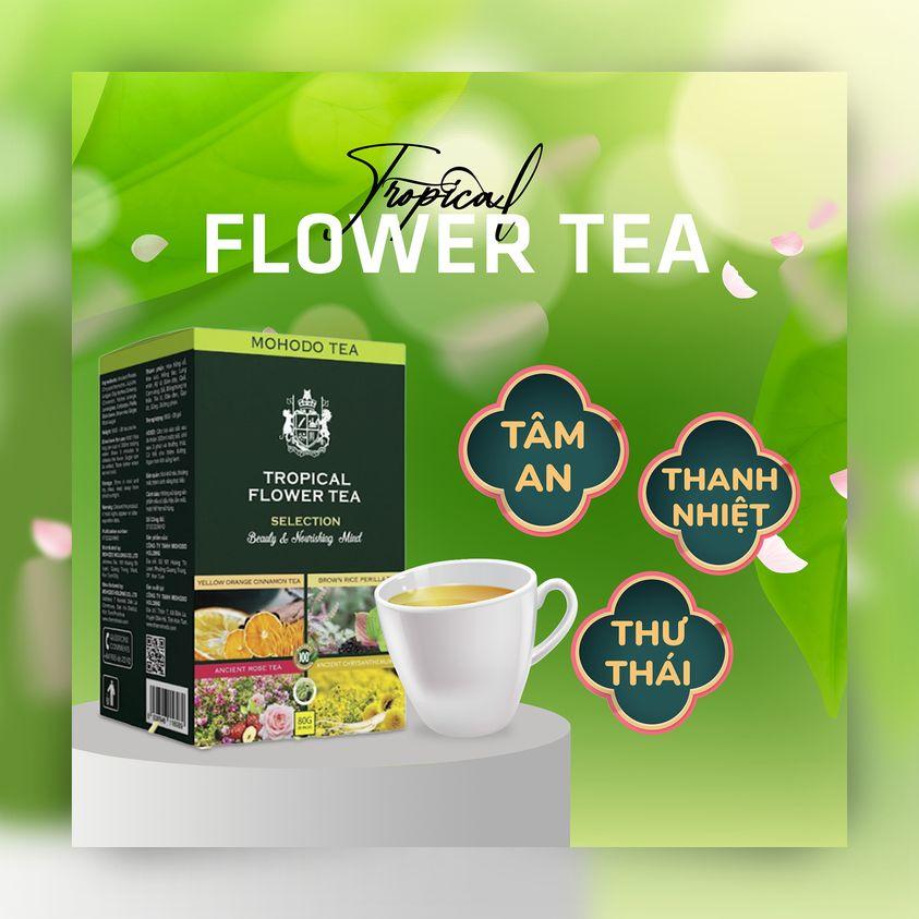 Trà Hoa Nhiệt Đới Mohodo Trophical Flower Tea Mix 4 Vị Trà Hoa Đặc Biệt Giúp Dưỡng Nhan Giải Nhiệt Ngủ Ngon 80G