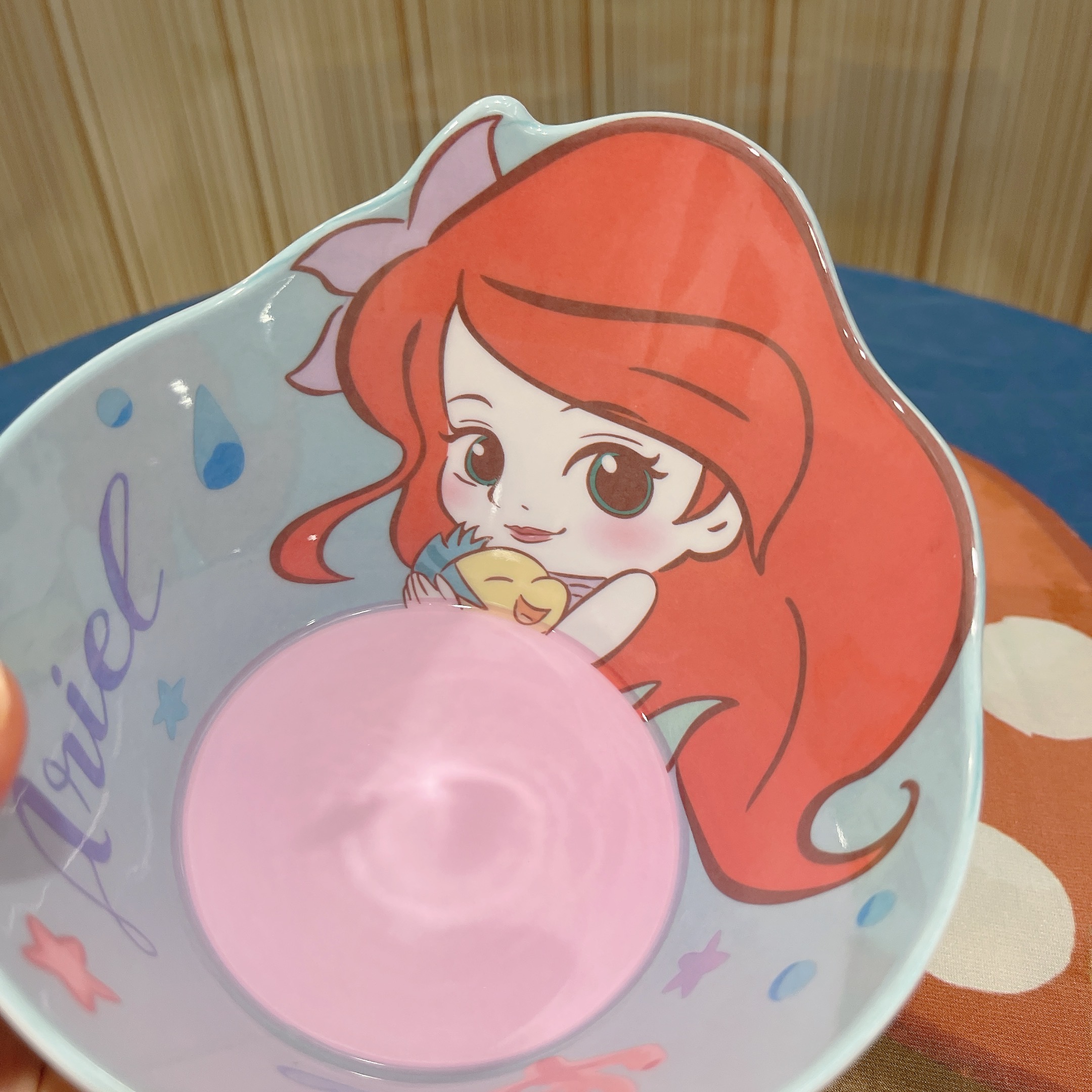 Chén ăn tô nhựa melamine hình công chúa Ariel nàng tiên cá Disney nổi 3D cho trẻ em bé gái - CHENARIEL