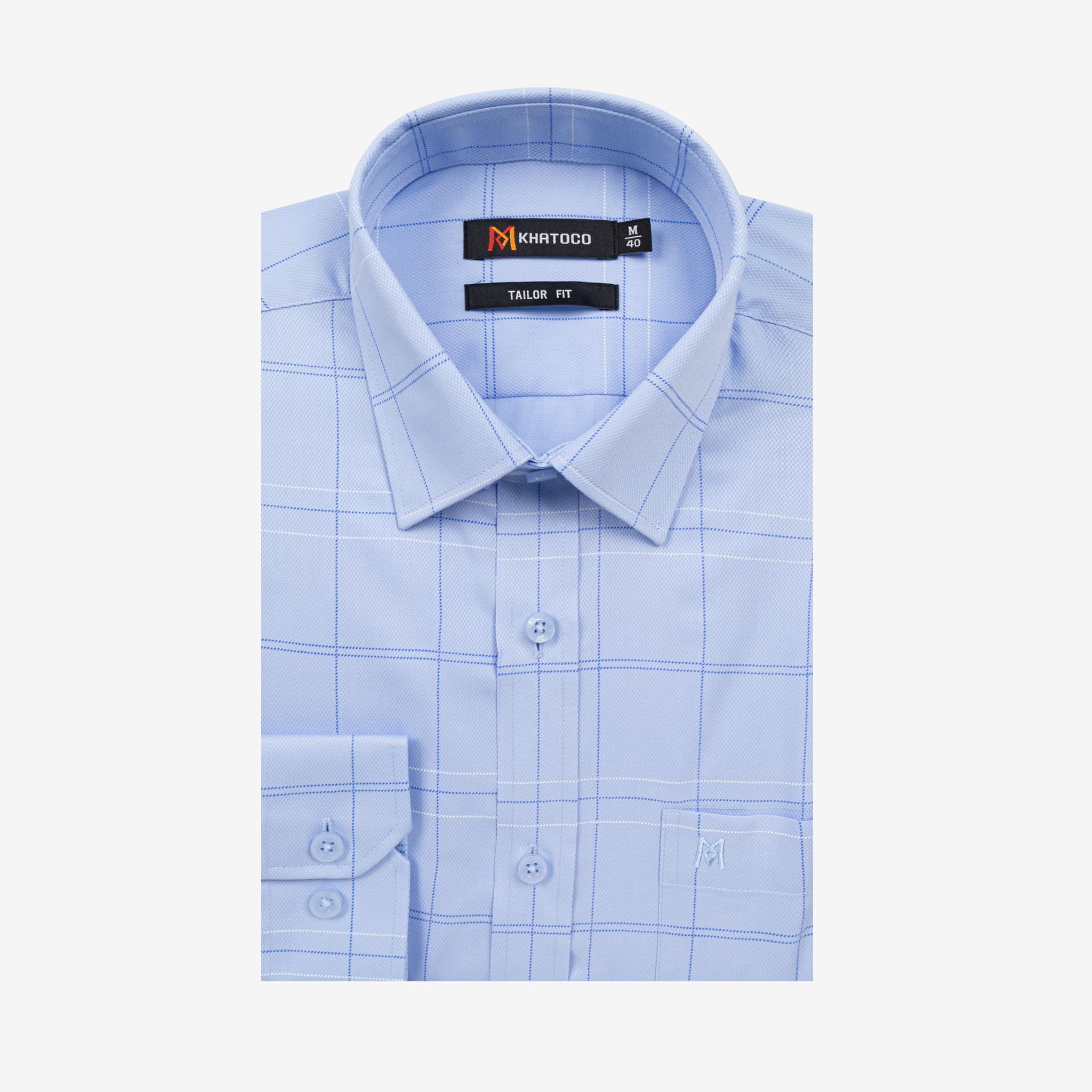 Áo sơ mi nam KHATOCO Tailor Fit dài tay A1MD538T1-CNCR752-2707-D