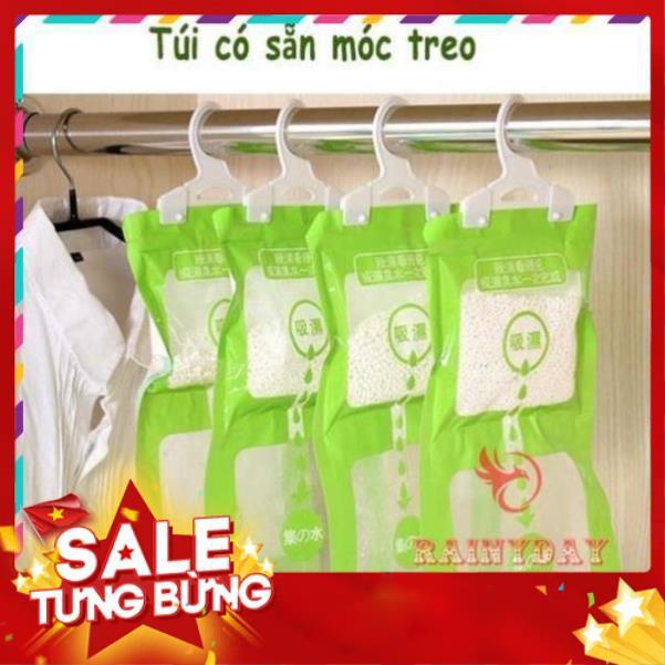 Túi hút ẩm gói hạt hút ẩm tủ quần áo, trong phòng kín chống mốc có móc treo đa năng .