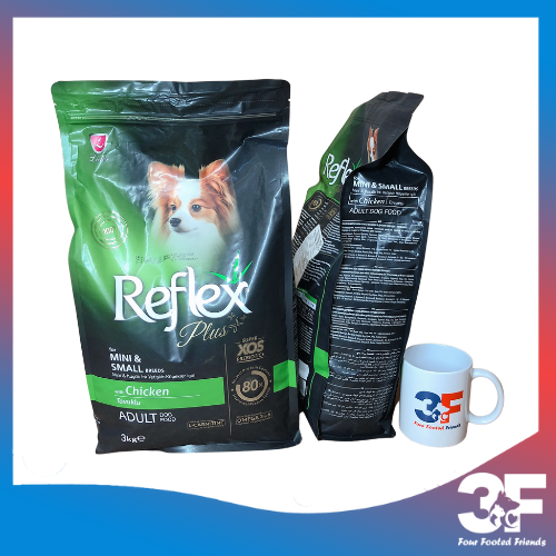 Thức ăn hạt chó Reflex Plus Mini &amp;amp; Breeds Vị Gà Cho Chó Con Và Chó Nhỏ Bao 3KG