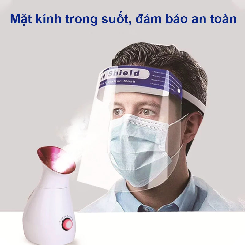 Kính chống giọt bắn, Kính chống dịch Face shield đệm mút xốp bảo vệ 3 chiều an toàn tiện lợi – K024