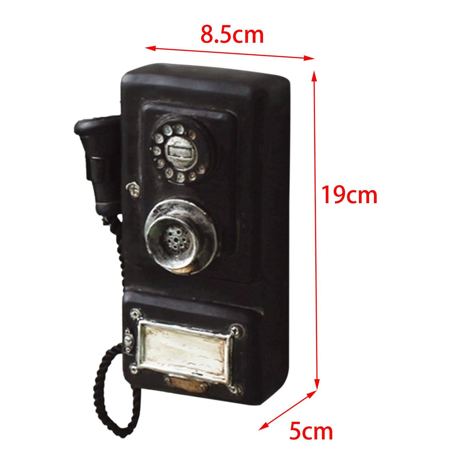 Retro Telephone Wall Art Sculpture Artwork Corded Phones Antique Rotary Dial Telephone for Window Display Hotel Shop Gifts Decors