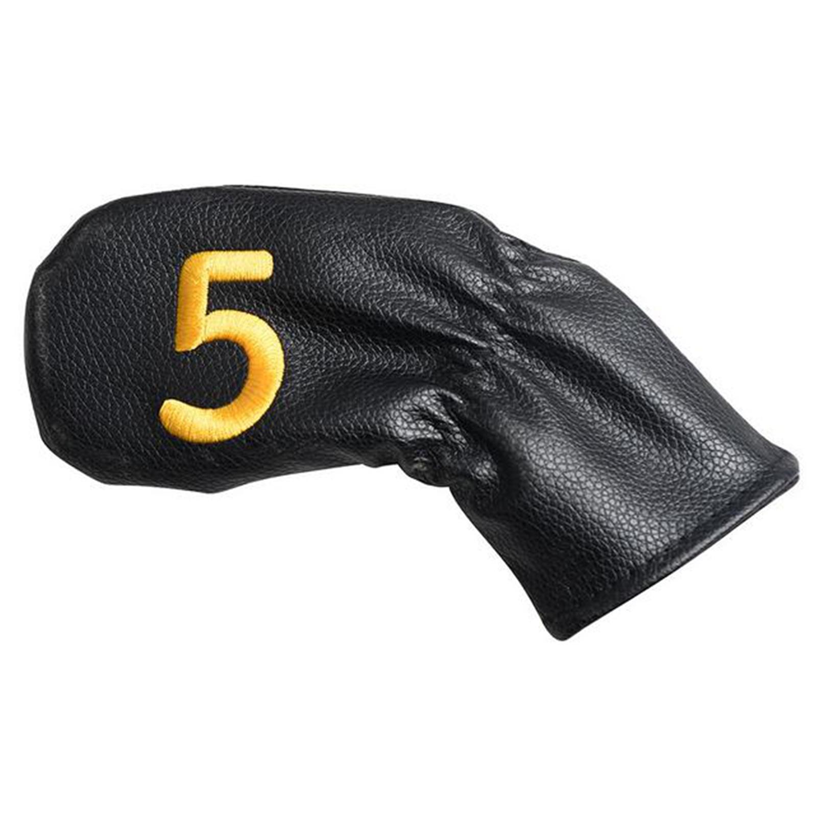 Leather Golf Irons Head Covers Embroidery Number, Golf Head Protector Guard