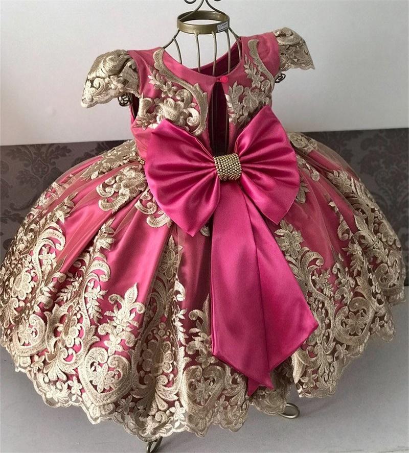 Sơ Sinh Bé Gái 1 Năm Sinh Nhật May Váy Tutu Giáng Sinh Đầu Tiên Đảng Nơ Dễ Thương Đầm Trẻ Sơ Sinh Christening Áo Choàng Cho Bé Quần Áo Bé Gái