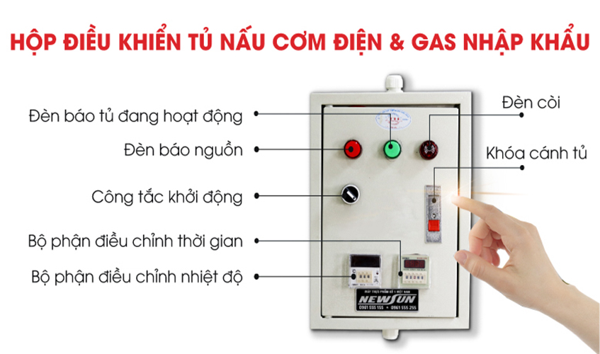 Tủ Hấp Giò Chả, Thực Phẩm 40 Kg Bằng Điện Gas 8 Khay Nhập Khẩu NEWSUN - Hàng Chính Hãng