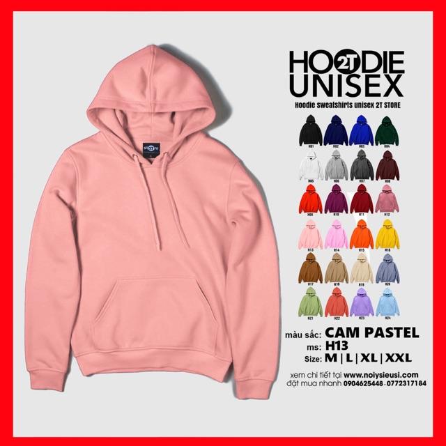 Áo hoodie unisex 2T Store H13 Cam Pastel