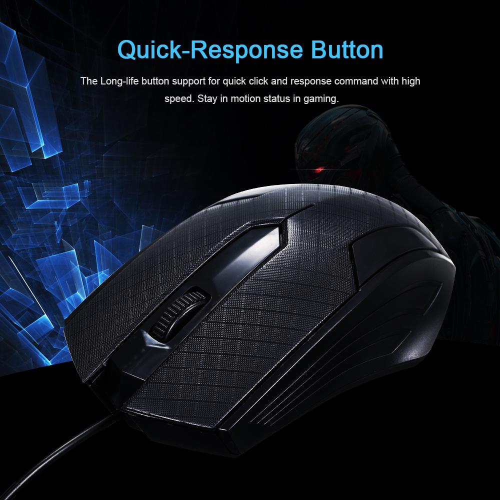 3-Button USB Optical Wired Mouse with 1.1M Cord Compatible with Windows 7/8/10/XP MacOS