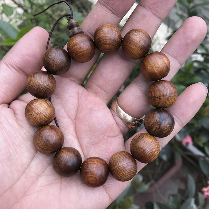 Vòng tay gỗ Bách Xanh cổ thụ thơm ngọt - Núm Hồ Lô Tài Lộc - Bình An - Bracelet of HAHANCO