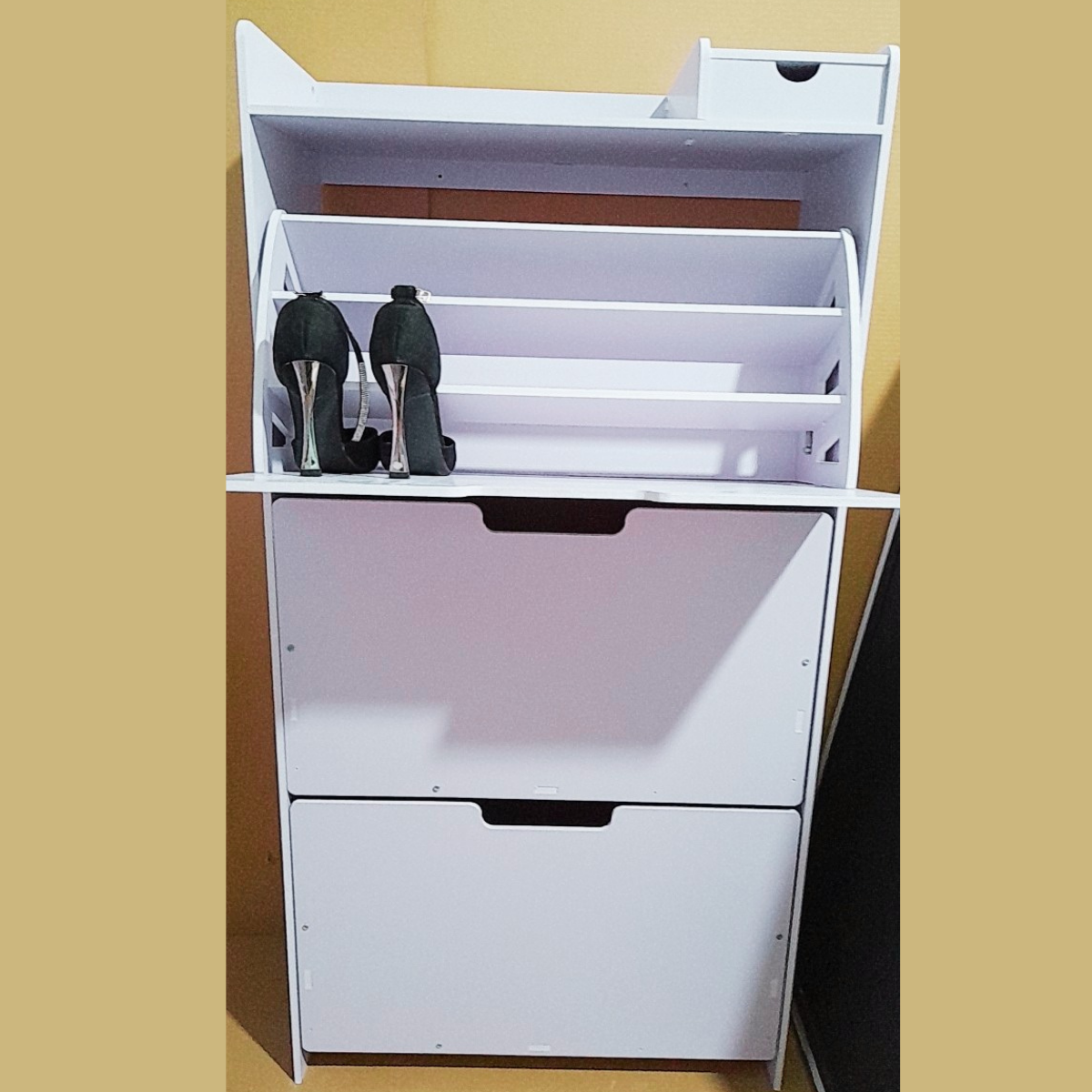 Tủ Giầy Lắp Ghép Thông Minh Cỡ Lớn Cánh Lật Chất Liệu Gỗ Nhựa Chống Nước Không Ẩm Mốc, Tủ Đựng Giày 3 Tầng 3 Lớp Sức Chứa 27-36 Đôi Giày Dép _Lốc Xoáy