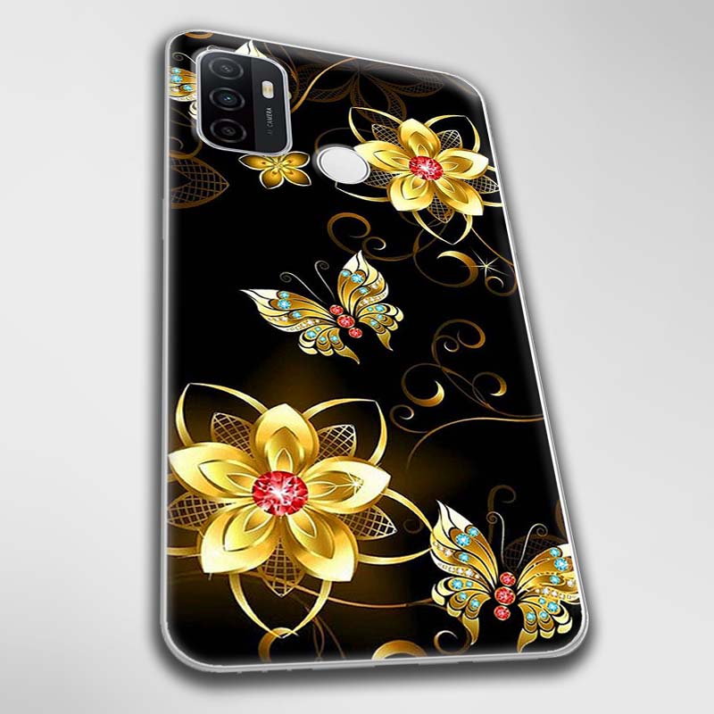 Ốp lưng dành cho Oppo A53, Oppo A93 mẫu Hoa bướm vàng