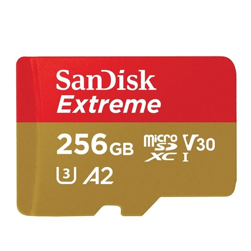 Thẻ Nhớ MicroSDXC SanDisk Extreme V30 U3 4K A2 256GB đọc 160MB/s ghi 90MB/s - Box mới (Vàng) Hàng Chính Hãng