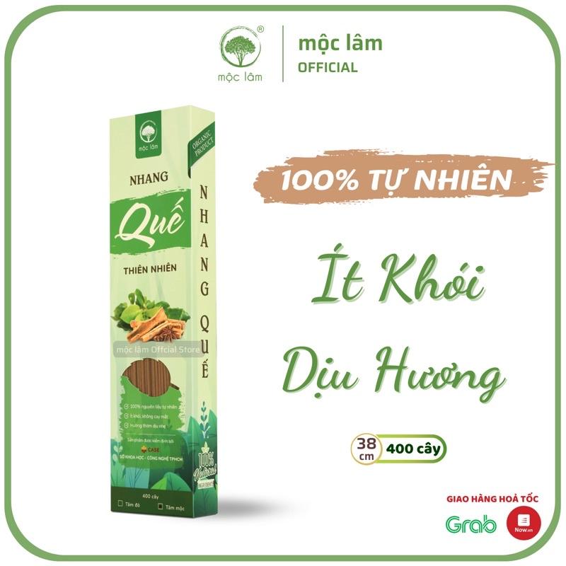 [HỘP 400cây] Nhang Quế Thiên Nhiên MỘC LÂM 38cm, Nhang Sạch, Ít Khói, Hương Thơm Thanh Dịu Tự Nhiên