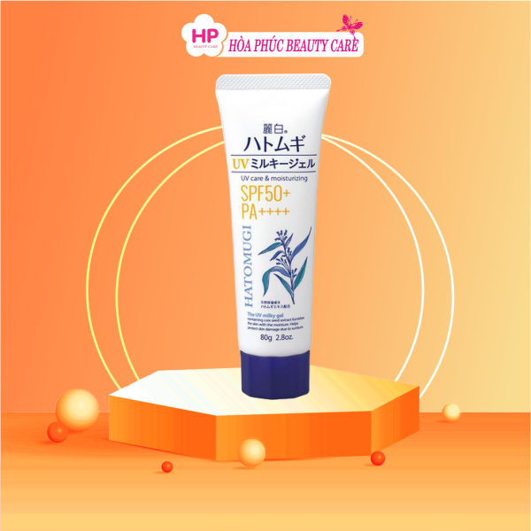 Kem Chống Nắng Cấp Ẩm Dưỡng Sáng Da Chiết Xuất Hạt Ý Dĩ Reihaku Hatomugi UV Milky