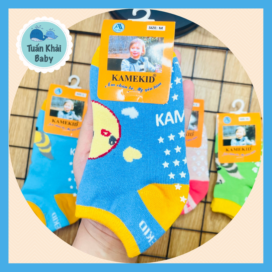 Tất trẻ em CHỐNG TRƯỢT KAMEKID| Vớ trẻ em 3 tháng đến 8 tuổi | Chất vải dày dặn, ấm áp, co giãn tốt, chống trơn trượt