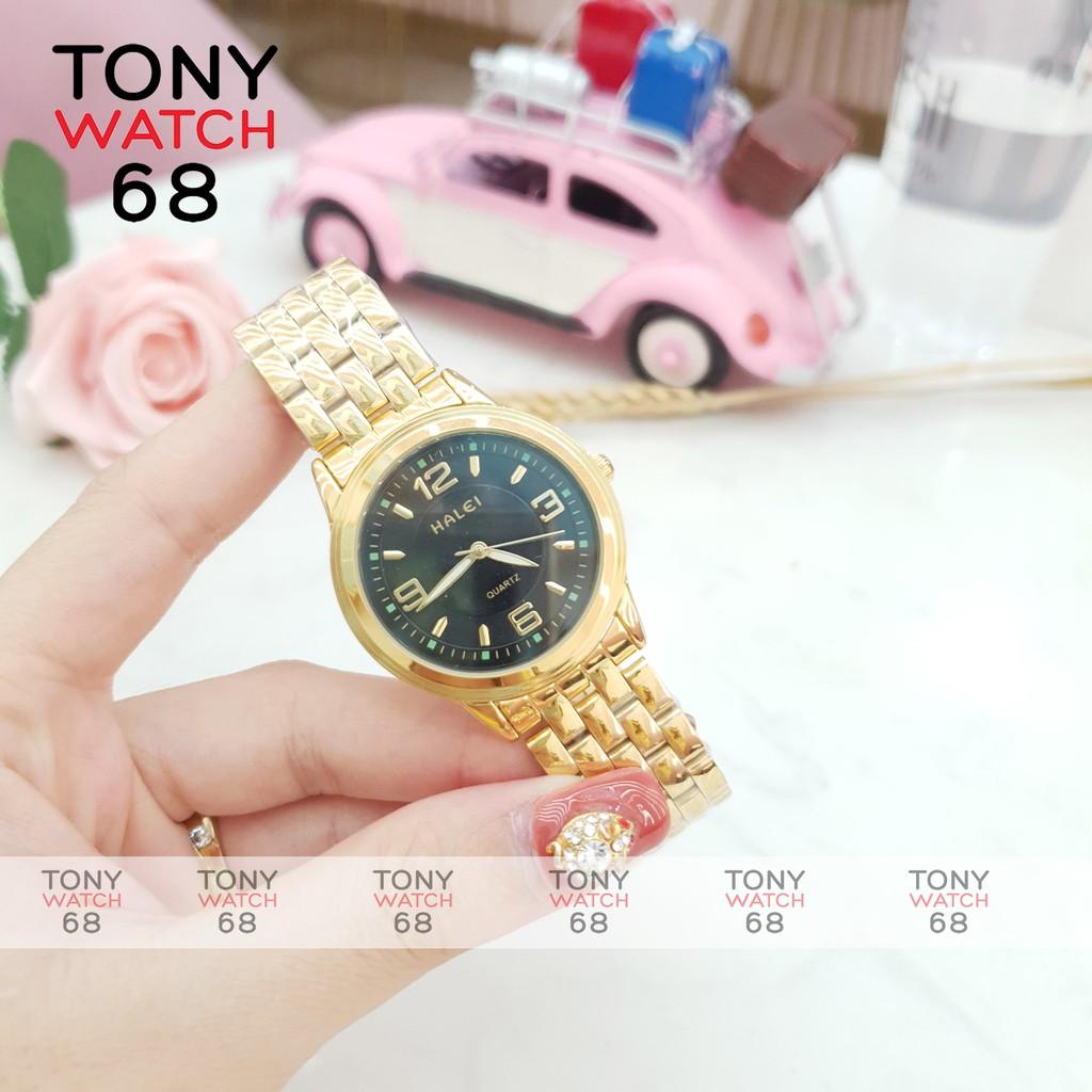 Đồng hồ nữ Halei dây da số dạ quang chống nước chống xước chính hãng Tony Watch 68