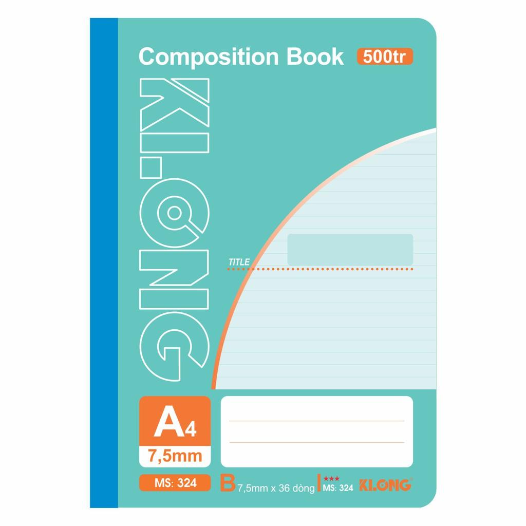 Sổ kẻ ngang may dán gáy Composition book A4 500 trang 58/92; MS: 324