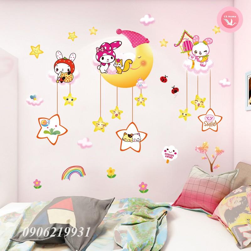 Tranh Dán Tường Cho Bé - Decal Dán Tường Cho Bé Hình Ngôi Sao TE08