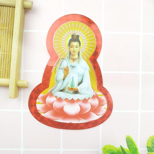Bộ 2 Miếng dán decal Phật Bà Quan Âm tọa sen