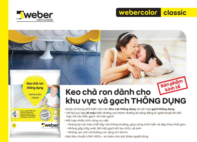 Keo chít mạch/ keo chà ron thông dụng Weber .Color Classic G-01 (màu trắng)