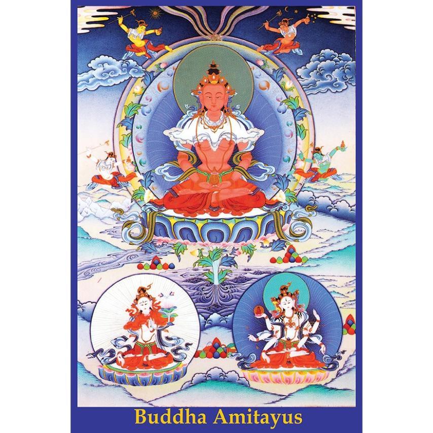 Tranh Thangka gỗ treo tường, tranh mật tông Tara xanh, Tam Thánh, Quan Âm Bồ Tát