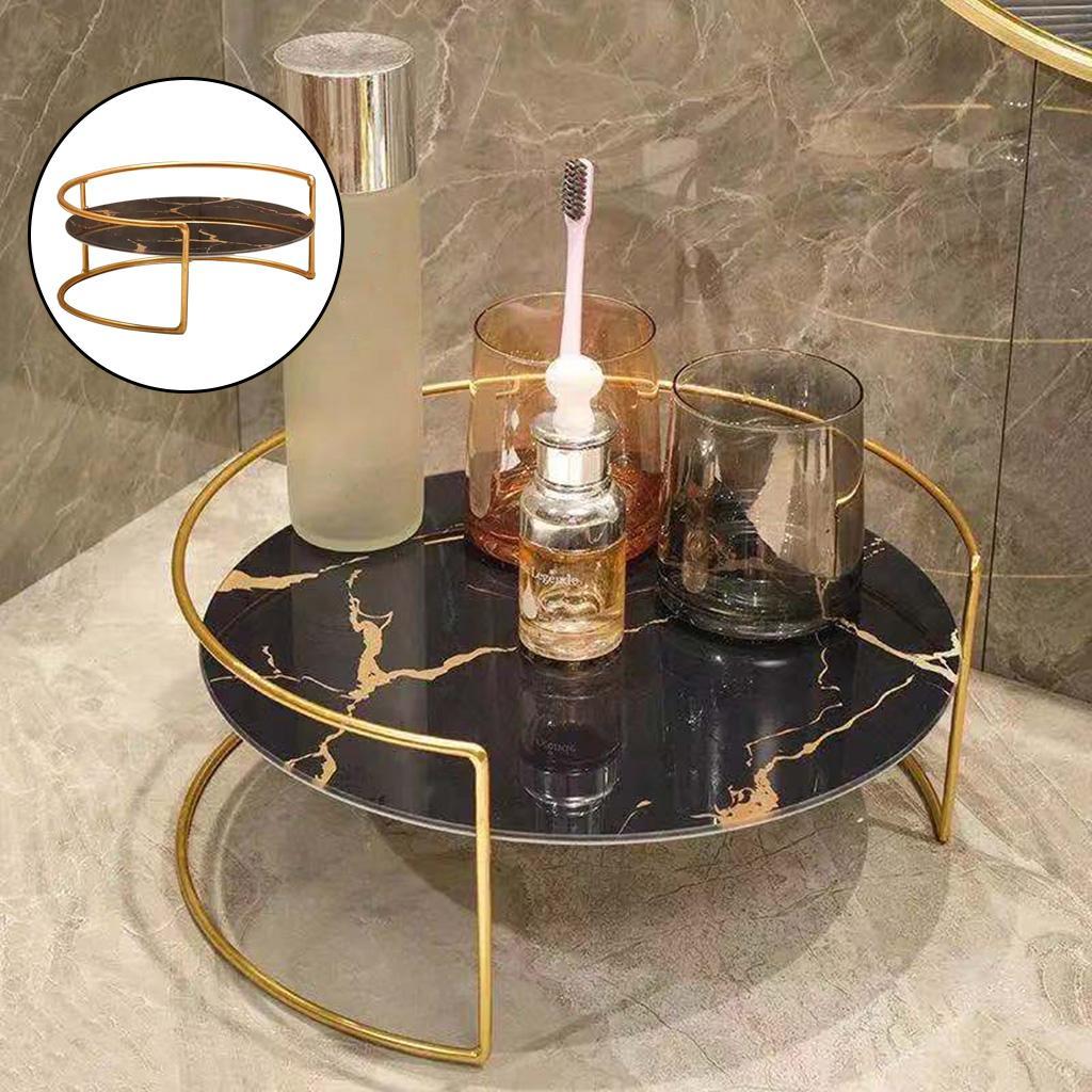 Bathroom Cosmetic Organiser Countertop, Tray Shelf for Cosmetic Skincare, Luxury