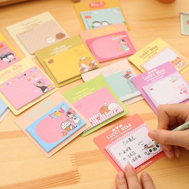 Set 10 Giấy note sticky dễ thương 7,5x5cm