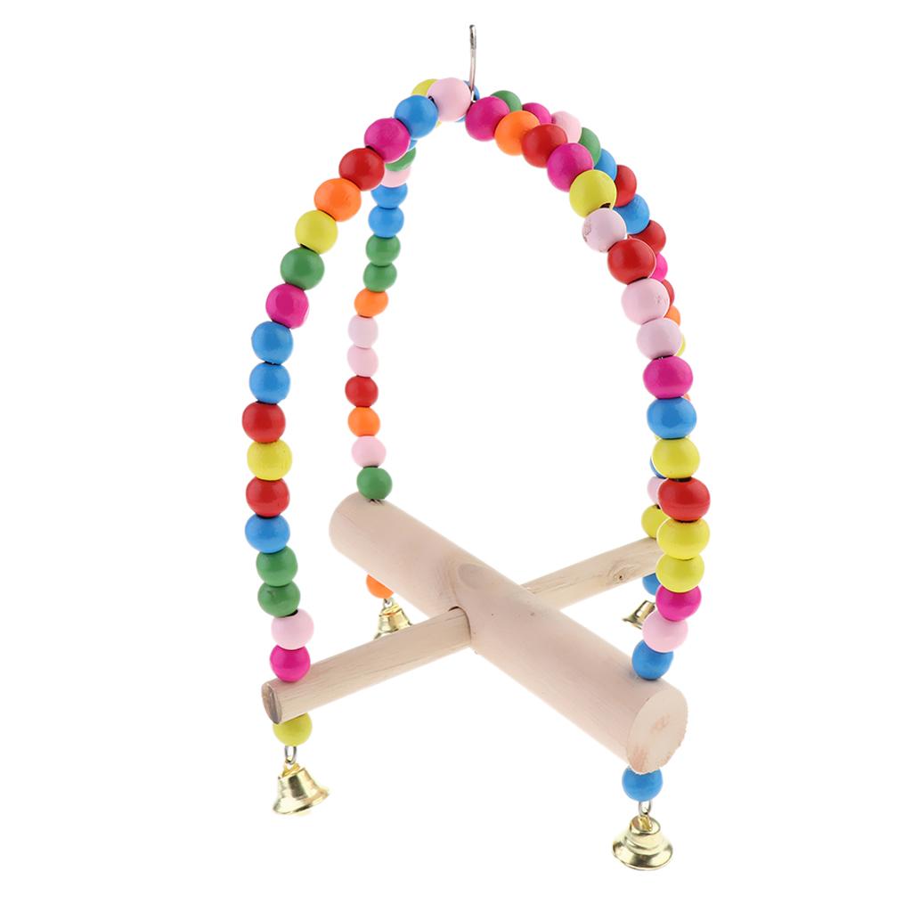 Bird Parrot Cockatiel Hanging Climbing Swing Rings Standing Frame Cage Toy