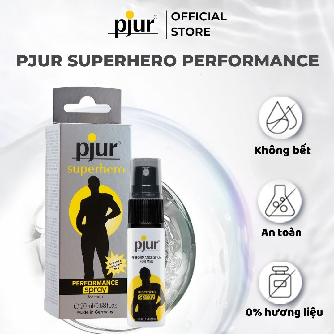 Xịt trì hoãn, kéo dài thời gian ontop sớm cho nam giới Pjur superhero Performance Chai 20ml lành tính an toàn