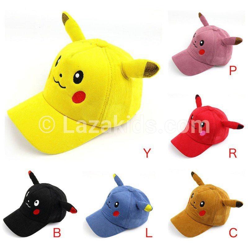 NÓN LƯỠI TRAI PIKACHU CHO BÉ, MŨ HÌNH THÚ CHO BÉ dễ thương LAZAKIDS bé trai bé gái từ 2 tuổi-6 tuổi đội đẹp chống nắng