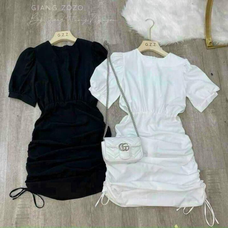 Đầm rút dây 2 bên 2 màu xinh xinh