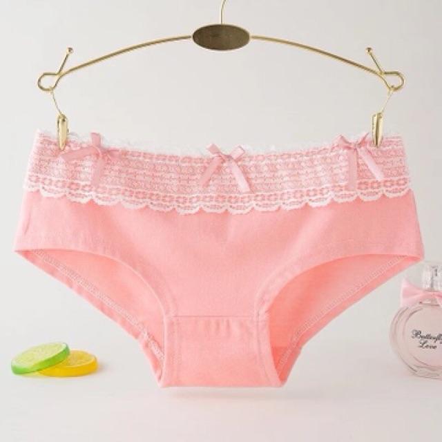 Quần Lót Nữ Cotton Phối Ren Cạp Ngang Eo Thời Trang Hàng Loại đẹp.