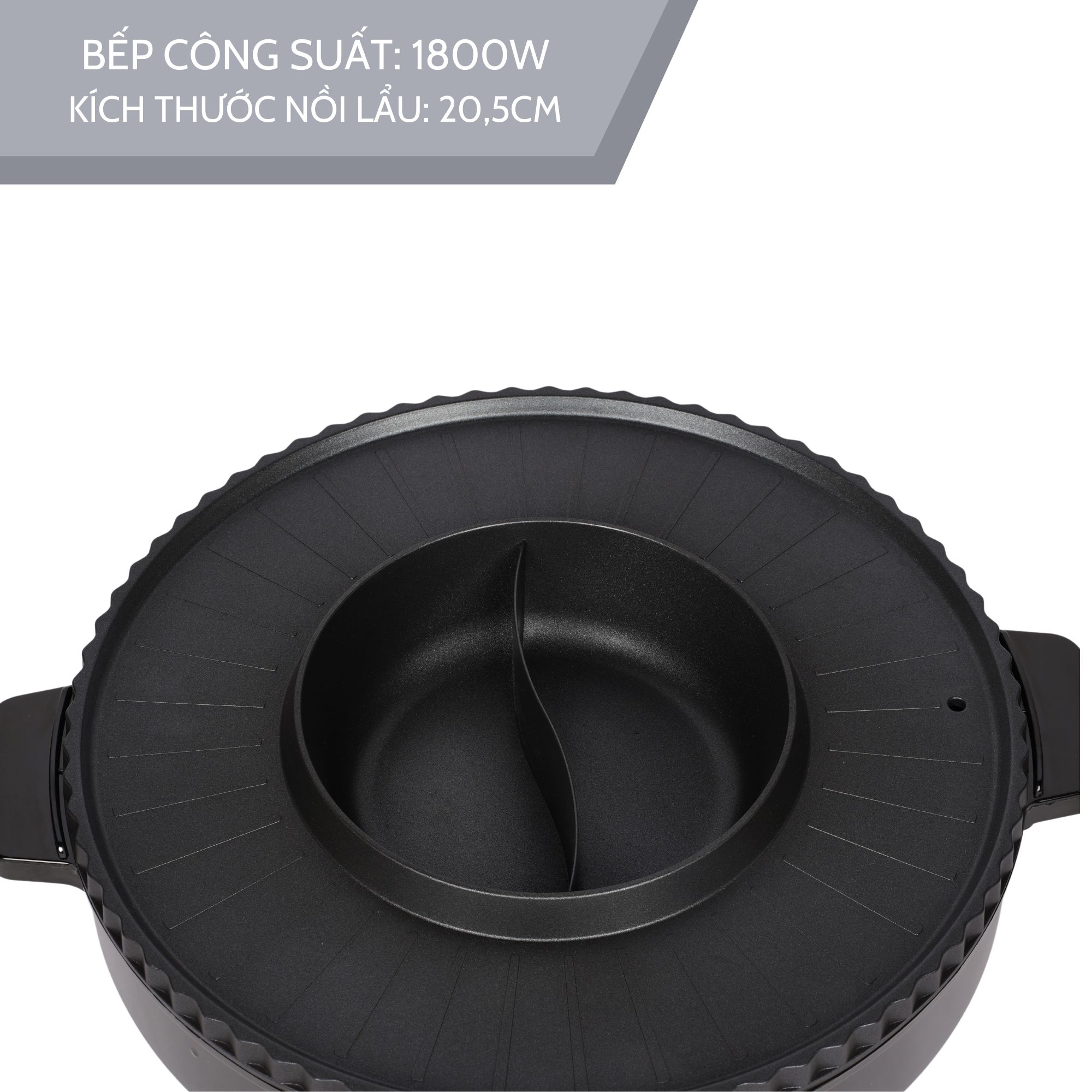 Nồi lẩu điện 2 ngăn Lebenlang LBTT5288, bếp lẩu nướng 2in1 đa năng tròn loại to,công suất 1800W tiện lợi cho gia đình - hàng chính hãng