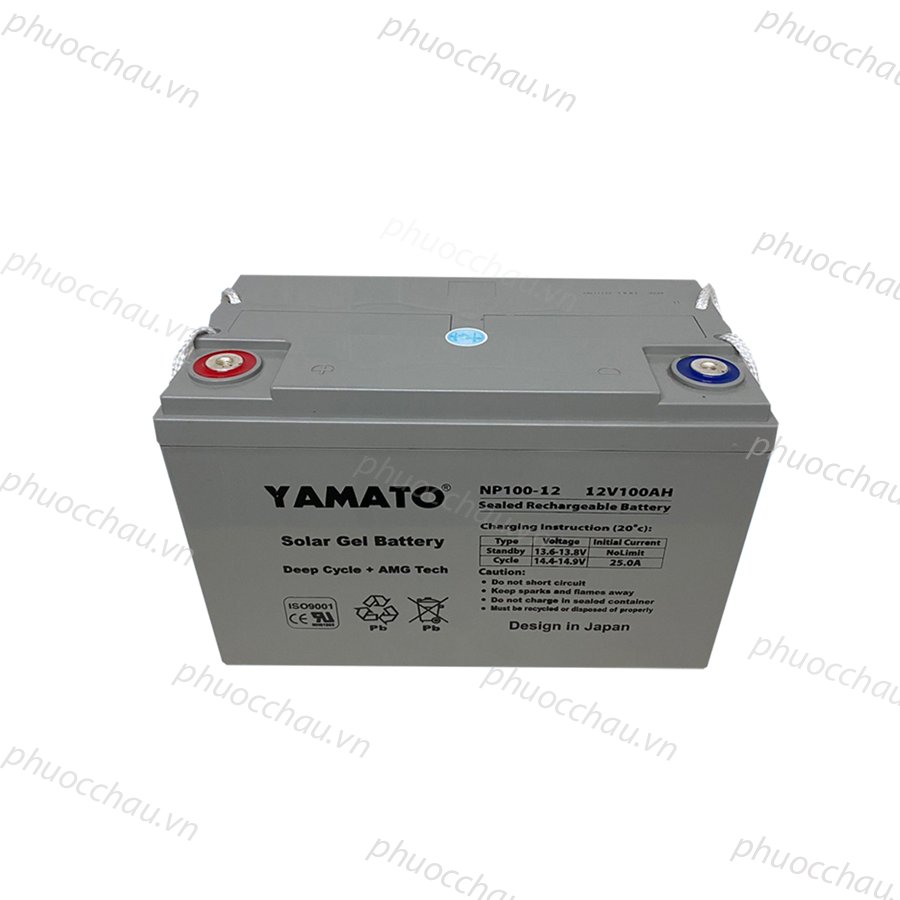 Ắc Quy Xe Máy Điện YAMATO N100-12 12V-100Ah, acquy dùng cho Xe Điện Golf, Năng Lượng Mặt Trời, Inverter