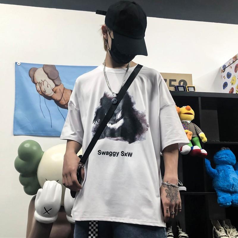 Áo Thun Tay Ngắn In Hình Phong Cách Harajuku