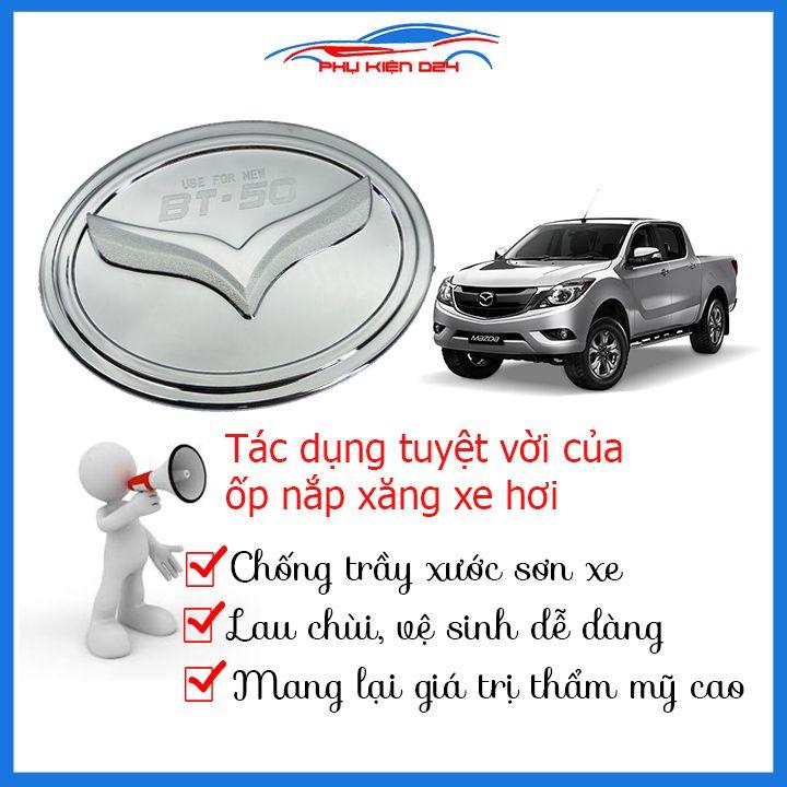 Ốp nắp bình xăng Bt50 2015-2016-2017-2018-2019 mạ crom chống trầy trang trí ô tô