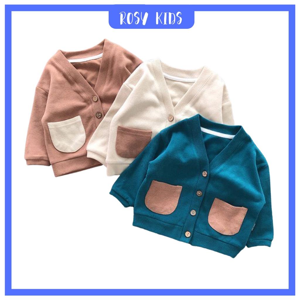 Áo khoác cardigan cho bé ROSY KIDS, Áo khoác cotton cho bé chuẩn hàng xuất khẩu cho bé từ 6-20kg