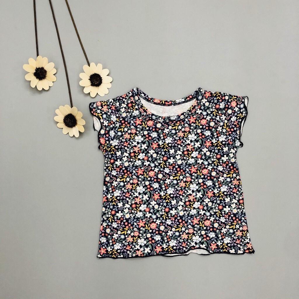 Áo Thun Bé Gái Size 1-5T, Hàng Made In Vn, Chất Cotton Xuất Dư Đẹp, Tay Và Gấu Quấn Biên Điệu Đà