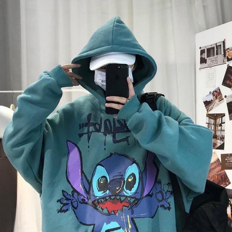 Áo Khoác Hoodie STITCH form rộng cực đẹp siêu phá cách thời trang kim gia