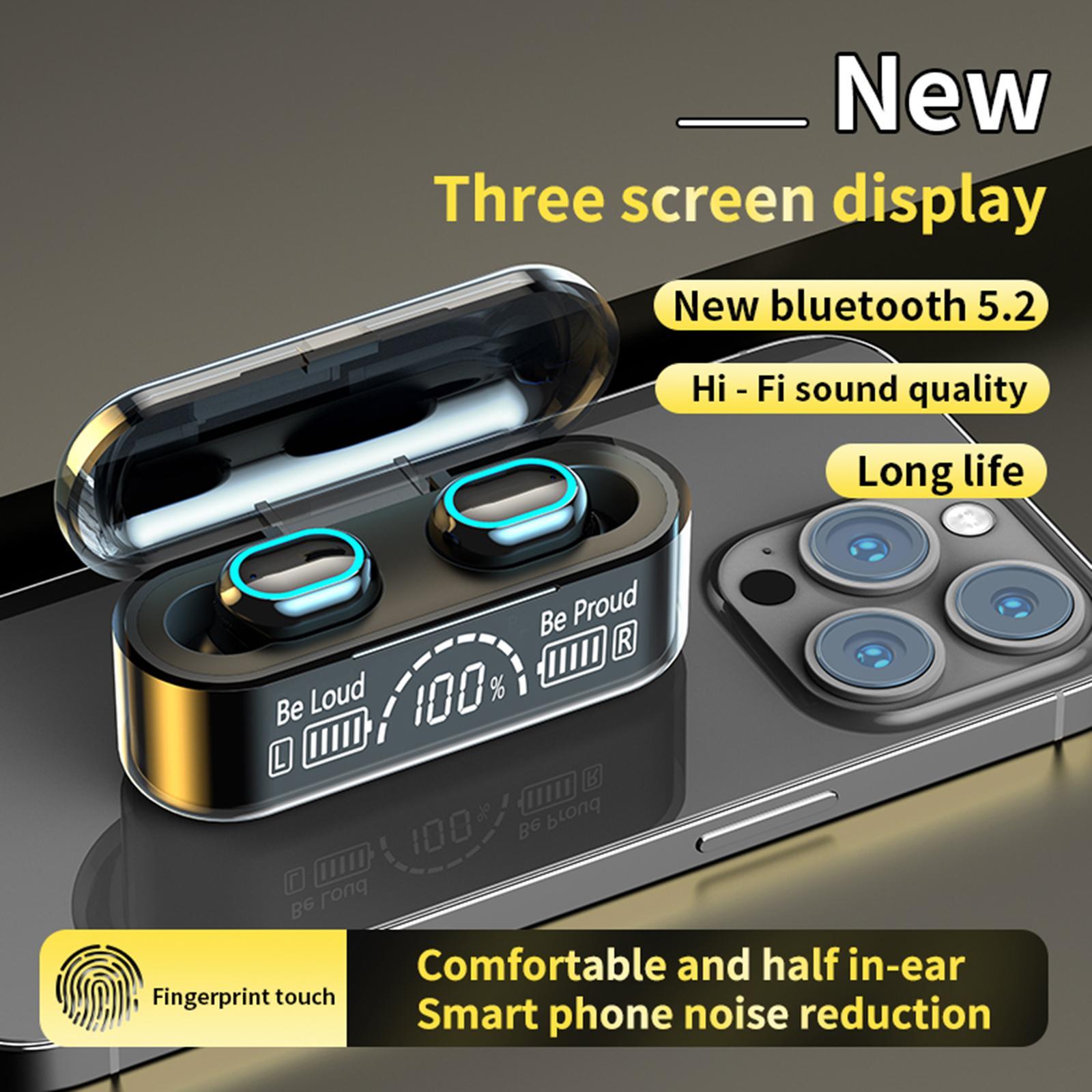 HBQ Q32 LED Bluetooth5.0 Earphone Bluetooth Headphone Sport Earbud black