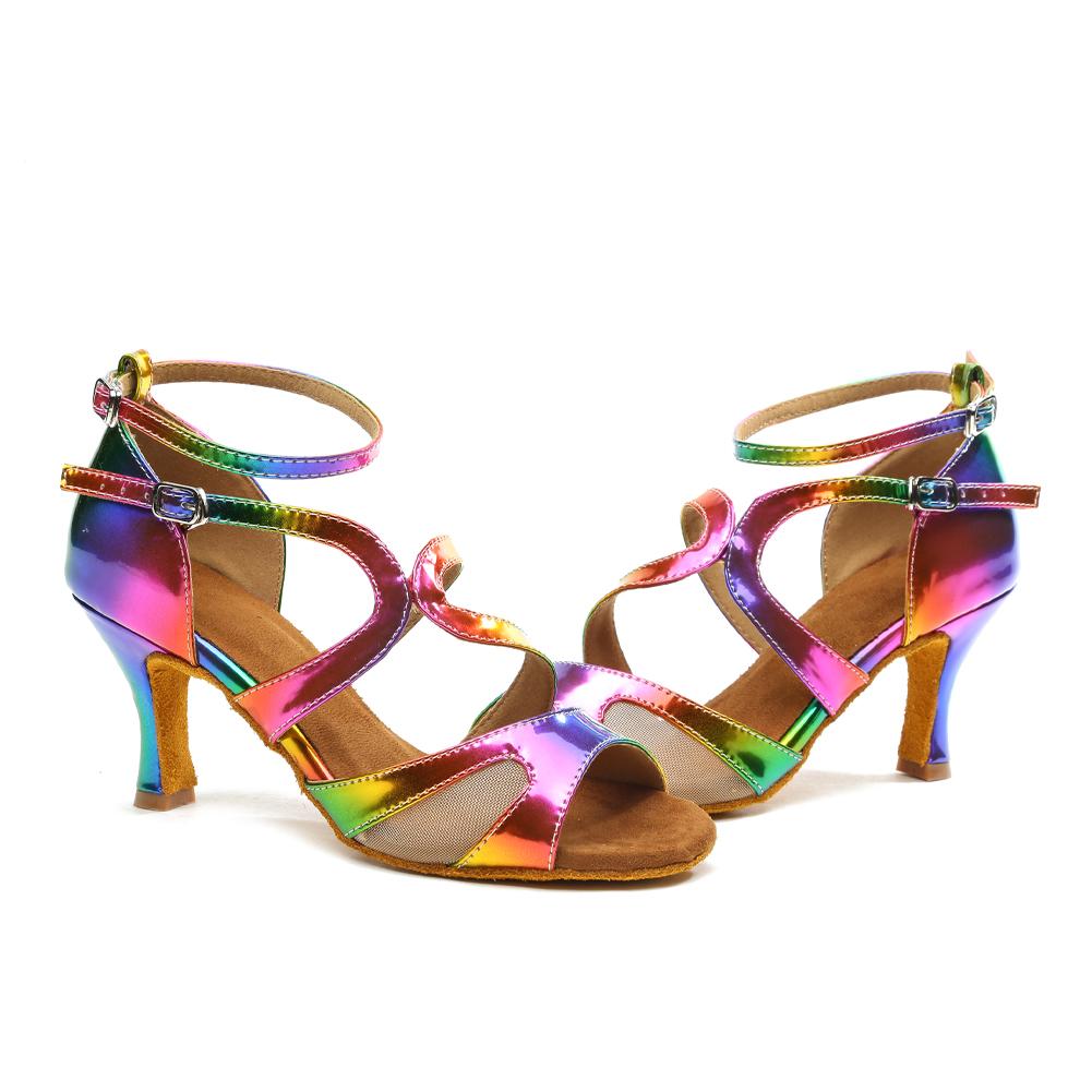 Vũ Điệu Latin Cho Nữ Nhiều Màu Giày Sandal Nhảy Múa Salsa Giày Người Phụ Nữ Phòng Khiêu Vũ Tango Nhảy Hiện Đại Giày Sandal Đảng Gót giày Color: 6cm Shoe Size: 35