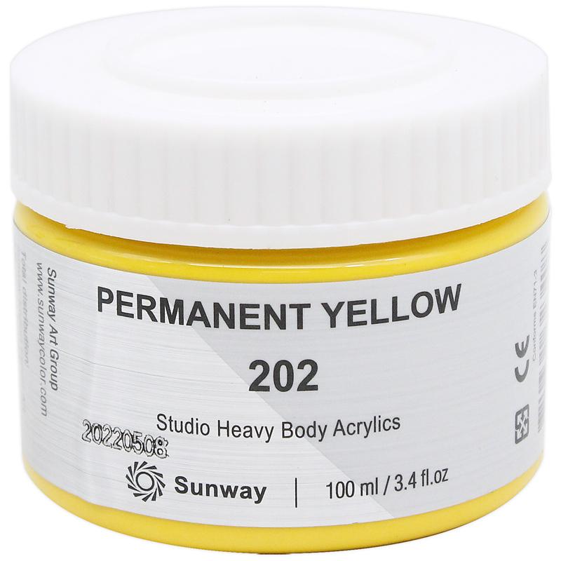 Tuýp Màu Vẽ Acrylic 100 ml - Sunway No.202 - Permanent Yellow