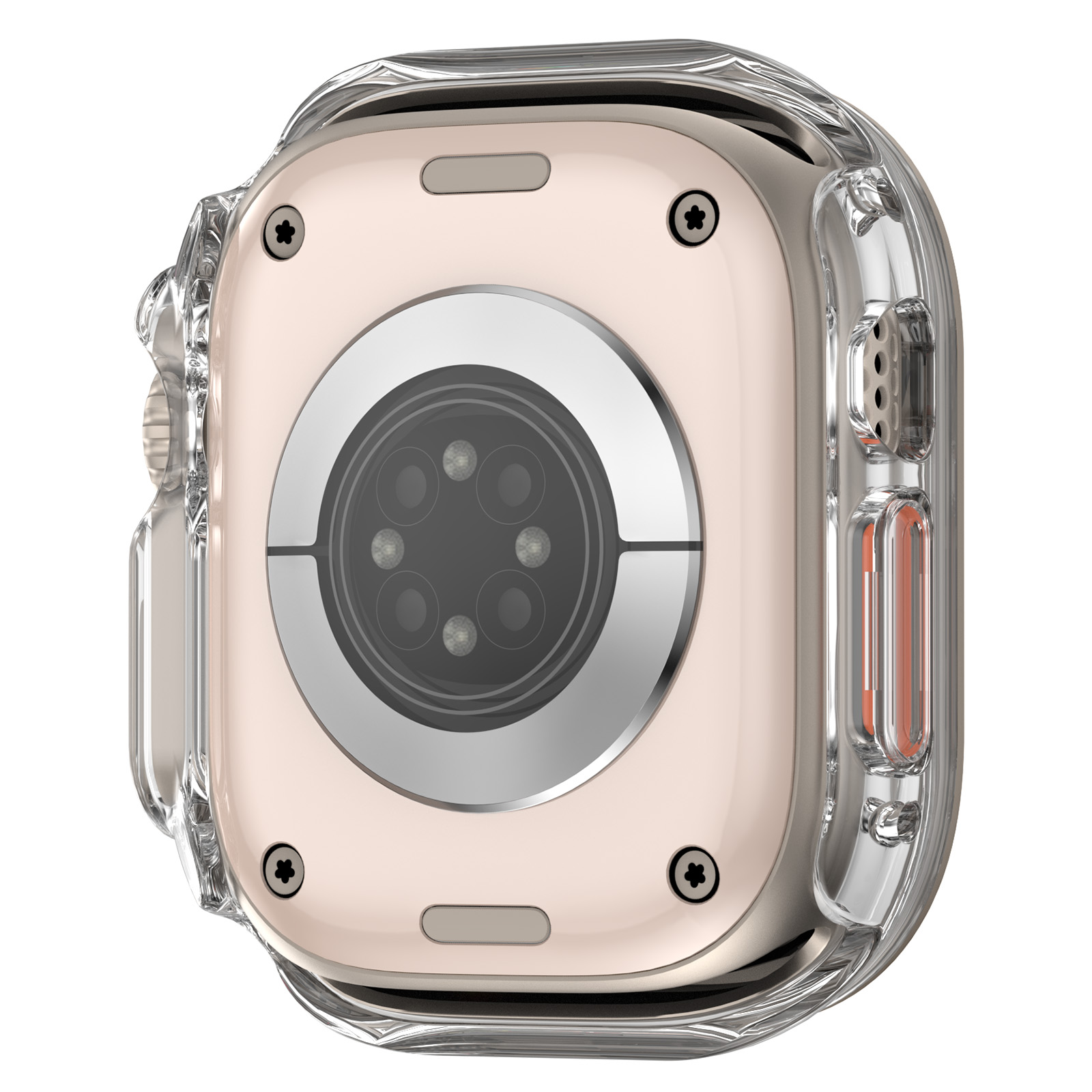Ốp Case PC Trong Suốt Viền Màu cho Apple Watch Ultra 1/2 49mm - Hàng Chính Hãng