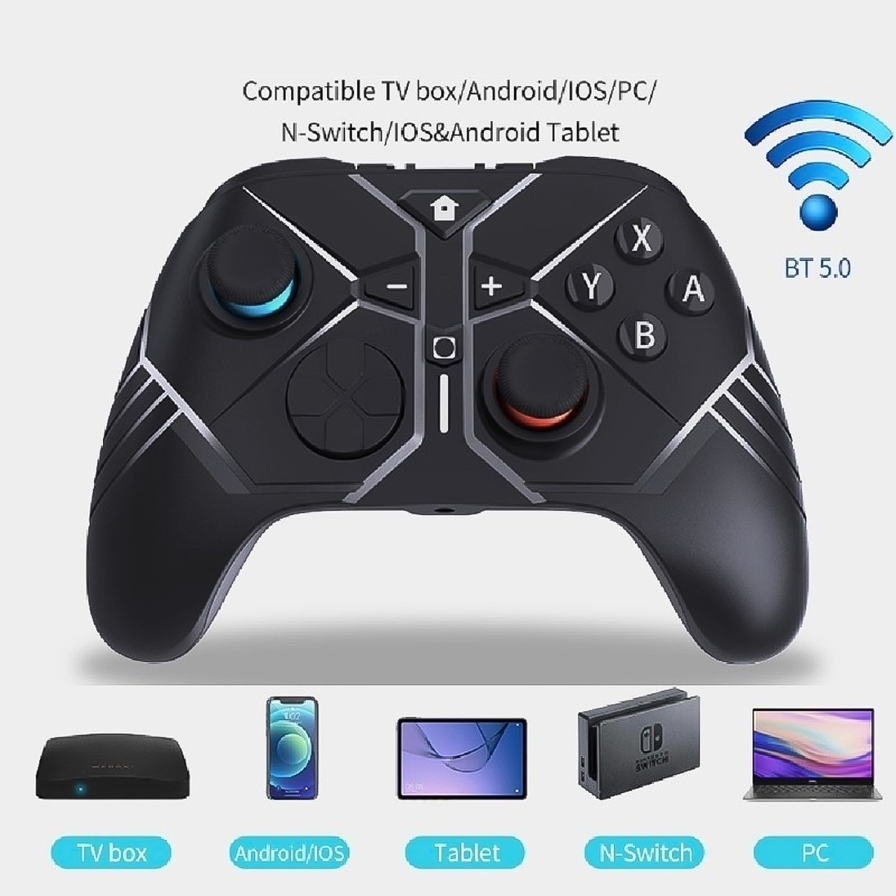 Vinetteam Tay cầm không dây chơi game FIFA Online 4 TS101 với analog xoay 360 đa năng kết nối Bluetooth cho điện thoại, PC, Laptop - Dùng để chơi toàn bộ các kỹ năng - Thời lượng pin 6 giờ - hàng chính hãng